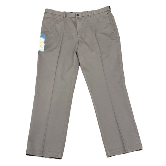 Haggar NWT Men's 38x29 Gray Straight Fit Comfort Waist Slacks Pants MSRP $60 - Picture 1 of 8
